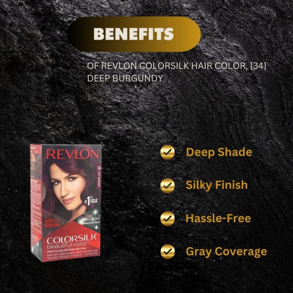 Revlon ColorSilk Hair Color, [34] Deep Burgundy 1 For Cheap