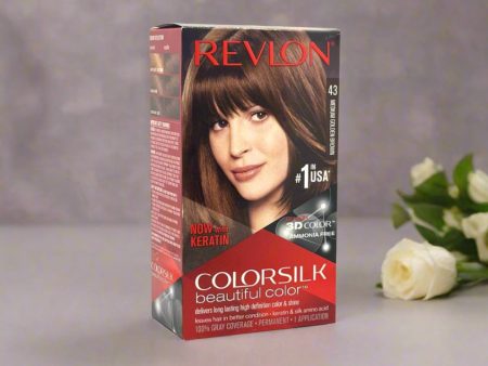 Revlon ColorSilk Beautiful Permanent Hair Color, 43 Medium Golden Brown Online Sale