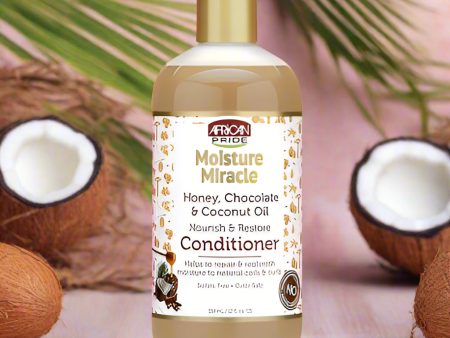 African Pride Moisture Miracle Honey,Ch & Coconut Oil Condi 12oz For Discount