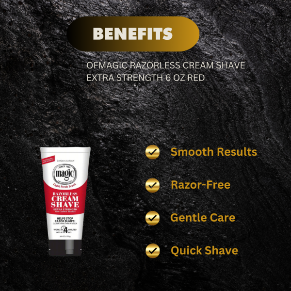 Magic Razorless Cream Shave Extra Strength 6 oz Red Supply