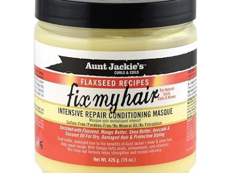 Aunt Jackie s Flaxseed Recipes Fix My Hair, Intensive Repair Conditioning Masque, Helps Prevent and Repair Damaged Hair, 15 Online Sale