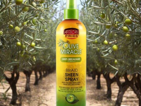 African Pride Olive Miracle Braid Sheen Spray 12 oz Sale