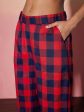 Lyush Women Red & Navy Check Shirt With Lounge Pants Online