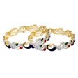 Gold-Plated Alloy Enamel Coated Ad Peacock Bangle Set - The Pari Sale