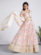 House of Panchhi Cream Colour Organza Floral Design Digital Print Lehenga Choli & Dupatta on Sale