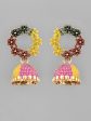 VOJ Multi Color Contemporary Jhumka Earrings on Sale