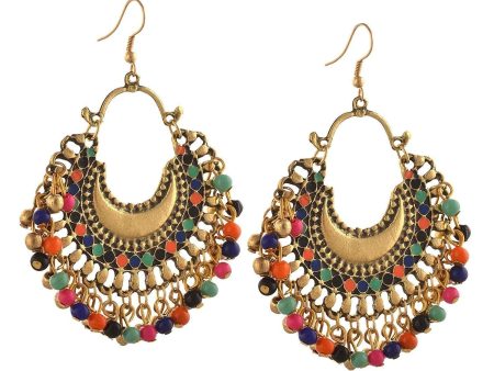 Gold-Plated Alloy Oxidised Designer Earrings - The Pari Fashion