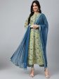 Khushal K Ethnic Motifs Printed Pure Cotton Kurta with Palazzos & Dupatta Sale