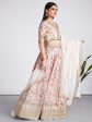 House of Panchhi Cream Colour Organza Floral Design Digital Print Lehenga Choli & Dupatta on Sale