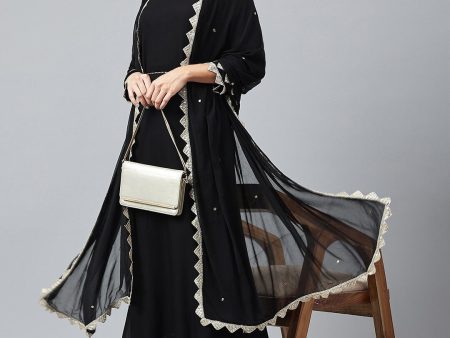 Khushal K Women Black Sequinned Kurta with Trousers & With Dupatta Online