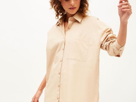 Lyush Women Beige Poplin Oversize Shirt Online now