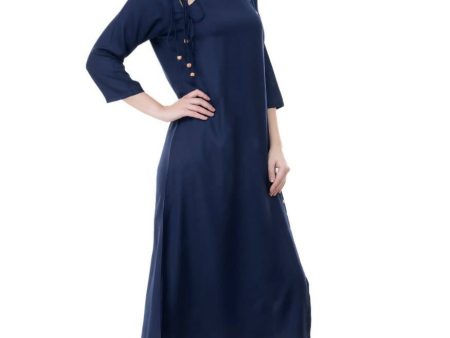 Women s Navy Kurti With Dori Tassels - G & A Apparels Online Hot Sale