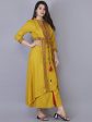 Kalini Women Yellow Ethnic Motifs Embroidered & Mirror Work Layered Regular Fit Kurta Discount