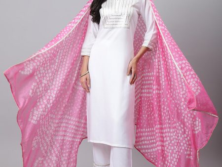 Khushal K Women Yoke Design Gotta Patti Kurta with Palazzos & Dupatta on Sale