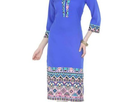 Blue Elegant Kurti With Contrast Panel - G & A Apparels Online Hot Sale