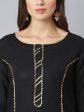 Khushal K Women Black Woven Design Kurta with Palazzos & Dupatta For Cheap