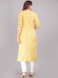 Kalini Women Yellow Ethnic Motifs Printed Floral Kurta Sale