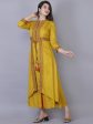 Kalini Women Yellow Ethnic Motifs Embroidered & Mirror Work Layered Regular Fit Kurta Discount