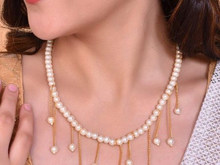 VOJ Gold Plated Pearl Beads Necklace For Discount