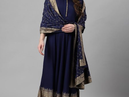 Khushal K Women Blue Ethnic Motifs Printed Kurta with Palazzos & Dupatta Online Hot Sale