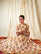 Lyush Women Beige Floral Crop Top With Anarkali Skirt Sale