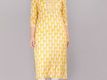 Kalini Women Yellow Ethnic Motifs Printed Floral Kurta Sale