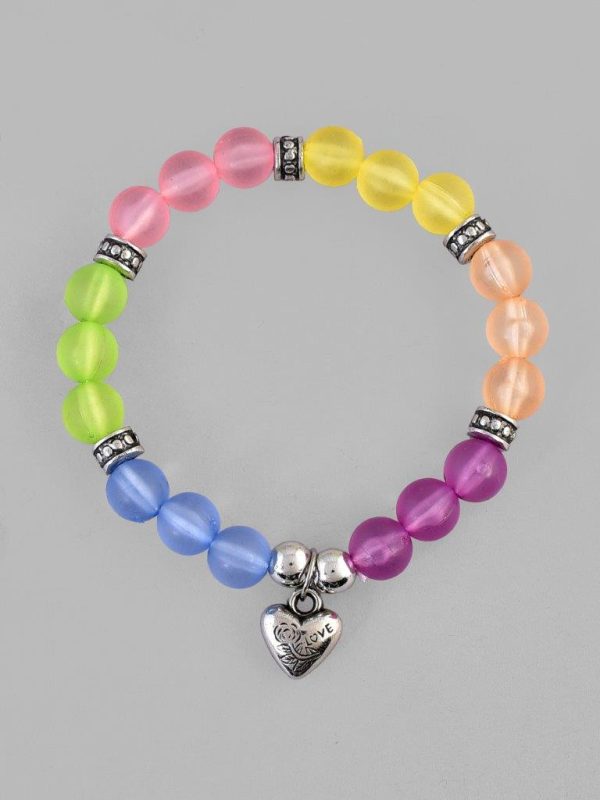 VOJ Multi Colour Beaded Elasticated Bracelet on Sale