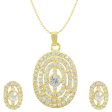 Gold-Plated Alloy Rhinestones Studded Pendant Set - The Pari Online