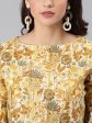 Khushal K Women Yellow Floral Printed Flared Sleeves Kurta Sale