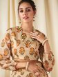 Lyush Women Beige Floral Crop Top With Anarkali Skirt Sale