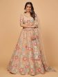 Myra Peach Soft Net Heavy Embroidered Designer Lehenga Online Sale