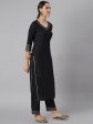 Khushal K Women Black Solid Kurta with Palazzos & Dupatta Online Hot Sale