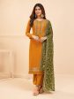 Myra Mustard Yellow Georgette Embroidered Palazzo Suit Discount