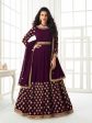 Myra Purple Georgette Embroidered Anarkali Suit Fashion