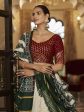 Myra Pearl White , Maroon and Green Georgette Designer Lehenga Choli Fashion