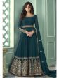 Myra Teal Georgette Embroidered Anarkali Suit For Discount