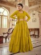 Myra Mustard Yellow georgette Designer Suit For Cheap