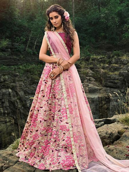 Myra Magenta Pink Embroiderd Net Lehenga Choli Fashion