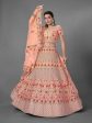 Myra Peach Heavy Embroidered Art Silk Bridal Lehenga Fashion