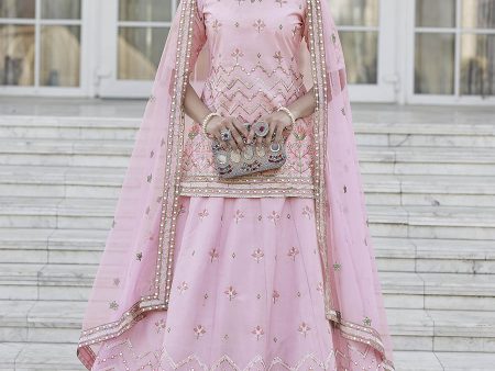 Myra Baby Pink Embroidered Designer Lehenga Discount