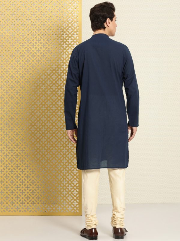 House of Pataudi Men Pure Cotton Yoke Design Jashn Kurta Sale