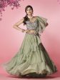 Myra Olive Green Art Silk Designer Lehenga Online Sale