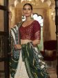 Myra Pearl White , Maroon and Green Georgette Designer Lehenga Choli Fashion