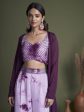 Myra Purple Koti Style Silk and Georgette Embroidered Palazo Suit Cheap