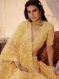 Myra Musturd Yellow Embroidered Organza Lehenga Discount