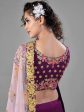 Myra Purple Heavy Embroidered Satin Velvet Bridal Lehenga Supply