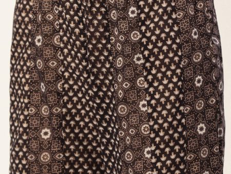 HERE&NOW Women Brown Printed Pure Cotton Top with Palazzos & With Dupatta Supply