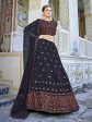 Myra Navy Blue Georgette Embroidered Designer Lehenga Choli on Sale