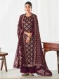 Myra Purple Real Georgette Palazzo Style Suit Supply