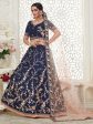 Myra Navy Blue Mulberry Embroidered Lehenga Supply